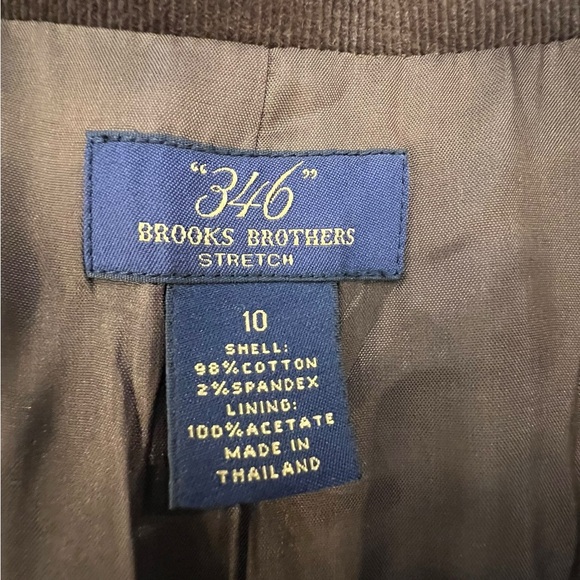Classic Brooks Brothers 346 Stretch Brown Corduroy Women Blazer Size 10 3 Pocket - Picture 8 of 16